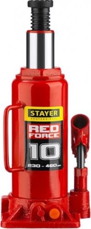 Домкрат бутылочный STAYER 43160-10 "RED FORCE" (10 т - 230/460 мм) [43160-10_z01]
