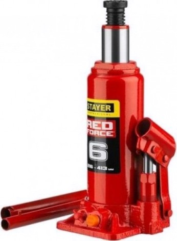 Домкрат бутылочный STAYER 43160- 6 "RED FORCE" (6 т - 216/413 мм) [43160-6_z01]