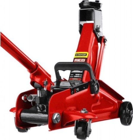 Домкрат подкатной STAYER R-22 2т 125-320мм для легковых а/м, red force [43152-2]