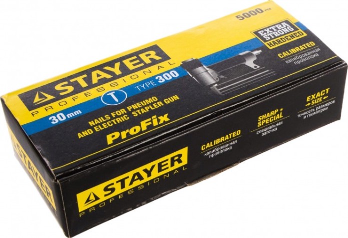 Гвозди для скобозабивателя STAYER MASTER 30 мм нейлера тип 300, 5000 шт [31530-30]