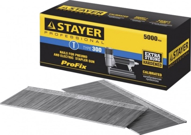 Гвозди для скобозабивателя STAYER MASTER 45 мм нейлера тип 300, 5000 шт [31530-45]