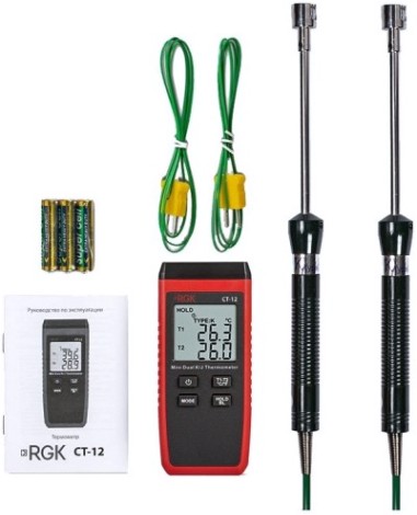 Измеритель температуры RGK CT-12+2шт TR-10S контактный [779937]