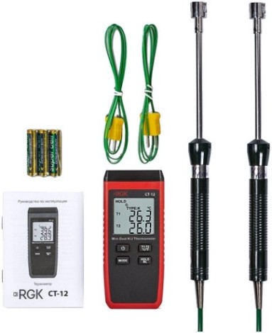 Измеритель температуры RGK CT-12+2шт TR-10S с поверкой контактный [779951]