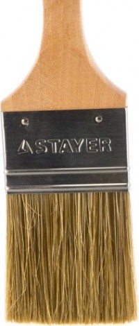 Кисть флейцевая STAYER LASUR-LUX плоская деревянная ручка, смешанная щетина, 63мм [01051-063]