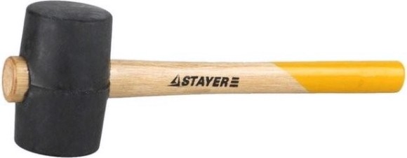 Киянка STAYER MASTER 450г черная резиновая с деревянной рукояткой [20505-65]
