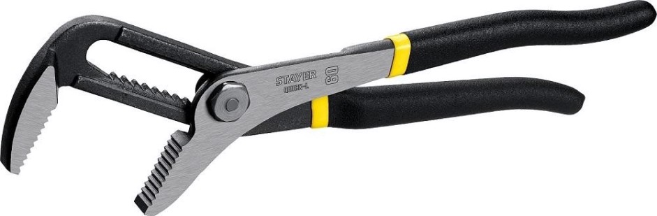 Клещи STAYER Quick-L переставные с быстрой регулировкой и прямыми губка [22370_z02]