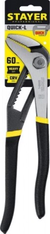 Клещи STAYER Quick-L переставные с быстрой регулировкой и прямыми губка [22370_z02]