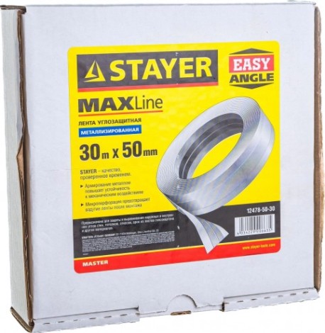 Клеящая лента STAYER MASTER углозащитная металлизированная, 50ммх30м [12478-50-30]