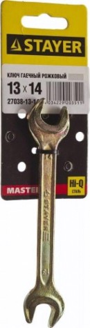 Ключ рожковый STAYER MASTER гаечный 13x14 мм, [27038-13-14]