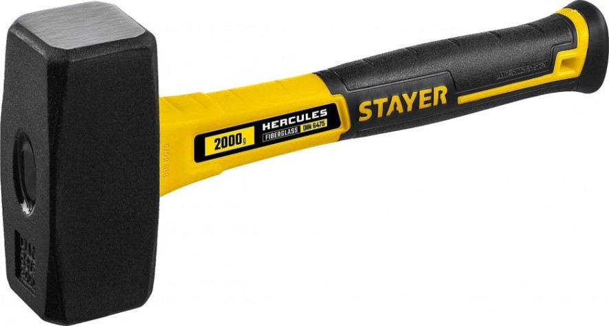 Кувалда STAYER Hercules 2 кг с фиберглассовой рукояткой Кувалда STAYER Hercules 2 кг с фиберглассовой рукояткой