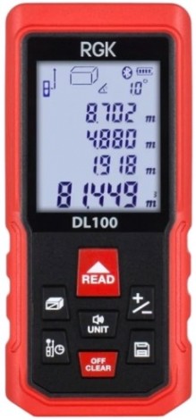 Лазерный дальномер RGK DL100 с угломером [4610011875076]