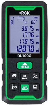 Лазерный дальномер RGK DL100G зеленый луч с угломером [778190]