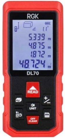 Лазерный дальномер RGK DL70 С ПОВЕРКОЙ с угломером [755702]