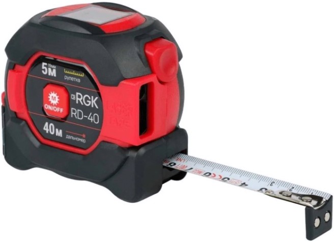 Лазерный дальномер RGK RD40 с рулеткой [774871]