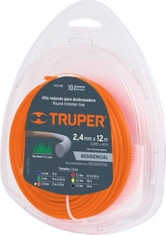 Леска триммерная TRUPER HTA-95 095-2.4MM X 12M, нейлон [17607]
