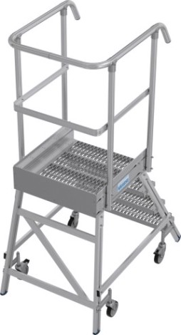 Лестница с платформой KRAUSE STABILO R13 4 перфорированных ступени, передвижная [821386]