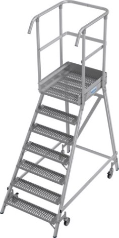 Лестница с платформой KRAUSE STABILO R13 7 перфорированных ступеней, передвижная [821416]