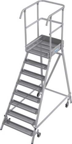 Лестница с платформой KRAUSE STABILO R13 8 перфорированных ступеней, передвижная [821423]