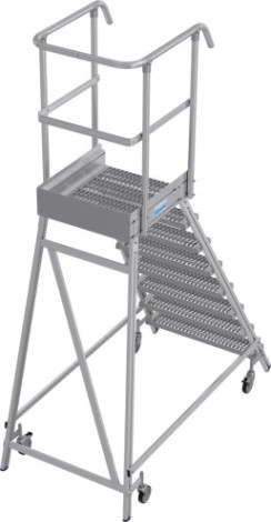 Лестница с платформой KRAUSE STABILO R13 8 перфорированных ступеней, передвижная [821423]