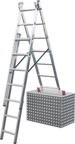 Лестница-стремянка трехсекционная KRAUSE CORDA 3х 7 с дополнительной функцией [013378]