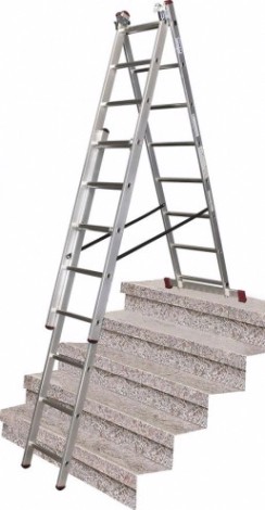Лестница-стремянка трехсекционная KRAUSE CORDA 3х 8 с дополнительной функцией [013385]