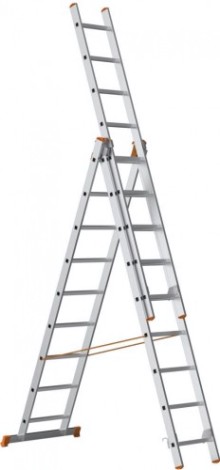 Лестница-стремянка трехсекционная Sarayli 3х 9 PRO, усиленная [4309P]