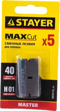 Лезвия сменные STAYER MASTER для арт. 0853, 08533, 08535, тип н01, 40мм, 5шт. [08549-S5_z01]