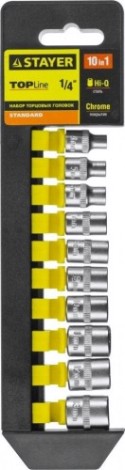 Набор головок 1/4" STAYER RSS 10S 10 предметов 27758-H10 [27758-H10]