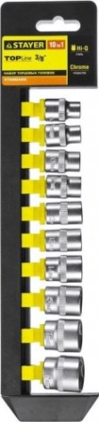 Набор головок 3/8" STAYER RSS 10M 10 предметов 27757-H10 [27757-H10]
