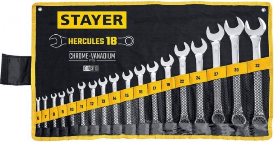 Набор ключей комбинированных гаечных STAYER HERCULES 6-32 мм, 18 предметов 27081-H18_z01 [27081-H18_z01]