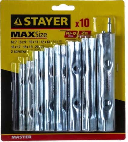 Набор ключей STAYER MASTER трубчатые 6-22 мм, 10 предметов [2719-H10]