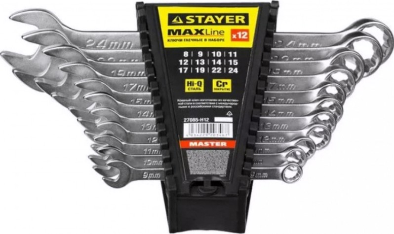 Набор комбинированных гаечных ключей STAYER HERCULES 8-24 мм, 12 предметов 27085-H12_z01 [27085-H12_z01]
