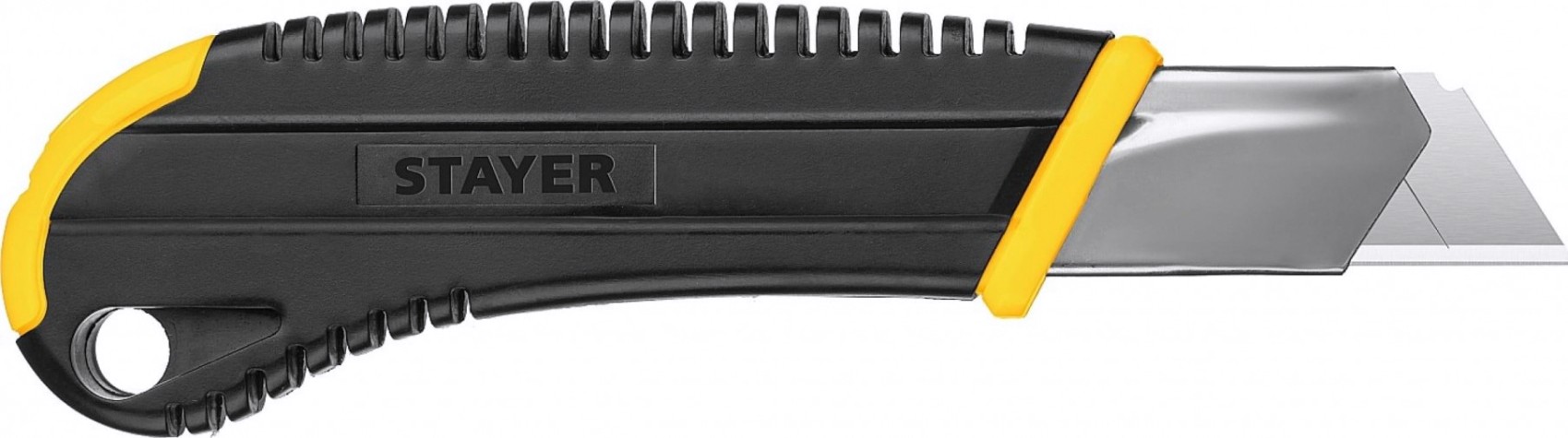 Нож для строительных работ STAYER HERCULES-25 с винтовым фиксатором сегмент. лезвия 25 мм, [09141_z01]