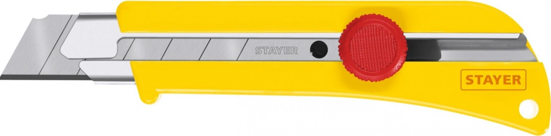Нож для строительных работ STAYER SK-25 с винтовым фиксатором сегмент. лезвия 25 мм, усиле [09173_z01]