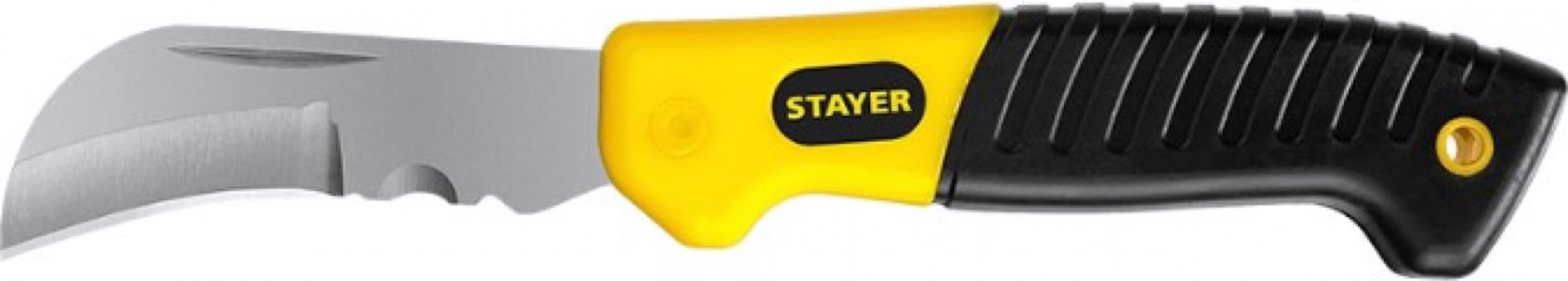 Нож для строительных работ STAYER SK sk-с монтерский, складной, изогнутое лезвие, profe [45409]