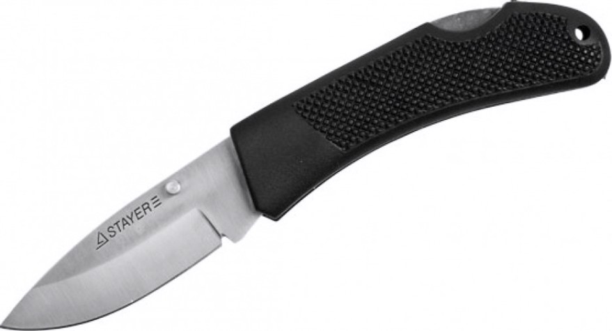 Нож складной с обрезиненной ручкой STAYER MASTER большой, 47600-2_z01 [47600-2_z01]