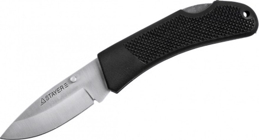 Нож складной с обрезиненной ручкой STAYER MASTER средний, 47600-1_z01 [47600-1_z01]