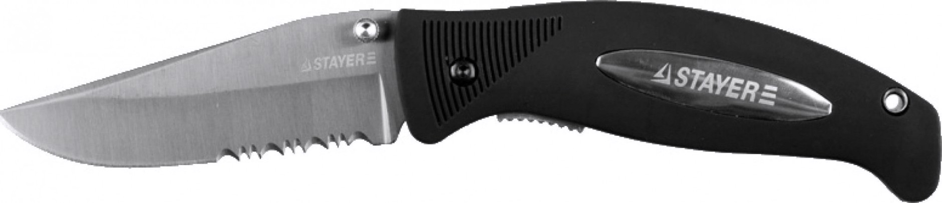 Нож складной STAYER PROFI серрейторная заточка, 47623 [47623]
