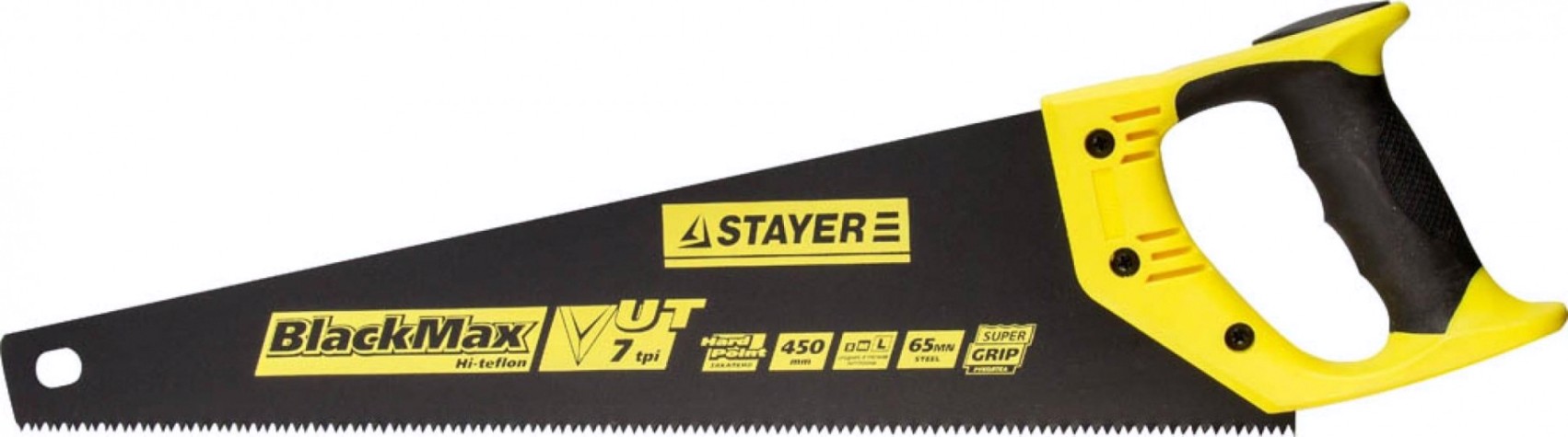 Ножовка по дереву STAYER Cobra BLACK 450 универсальная (пила) 450 мм, 7tpi, тефлон покрытие [2-15081-45_z01]