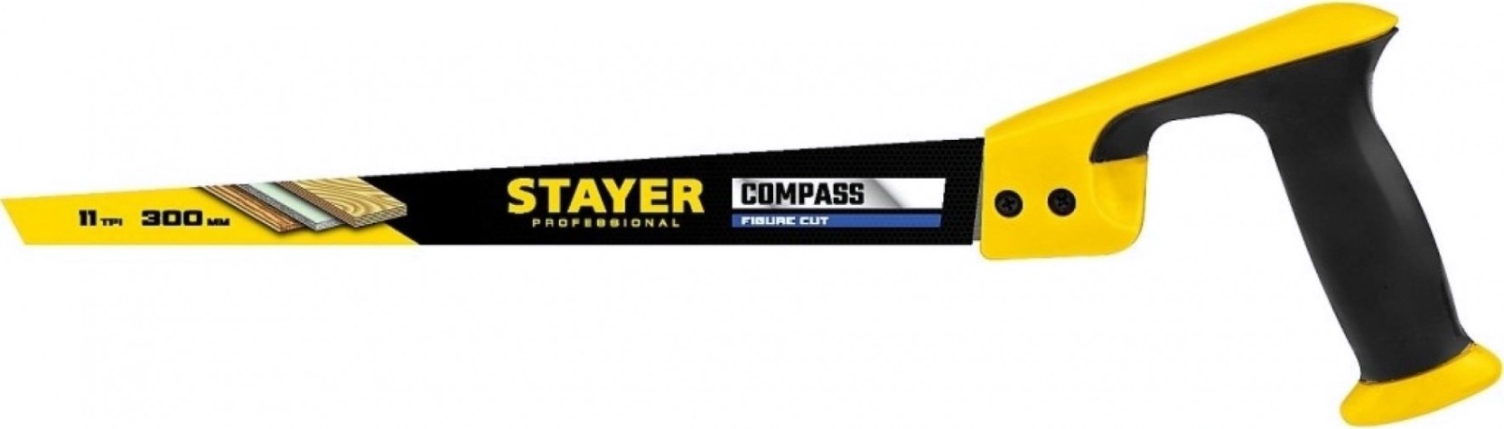 Ножовка по дереву STAYER Cobra COMPASS выкружная (пила) 300 мм, 11 tpi, с заточенным остр [2-15087_z02]