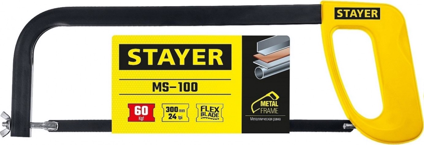 Ножовка по металлу STAYER MS-100 60 кгс, [1576_z02]