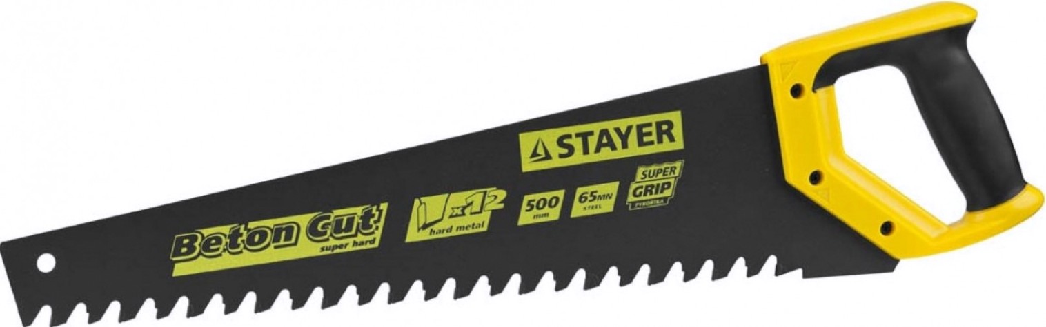 Ножовка по пенобетону STAYER Beton Cut 500 (пила) 500 мм, шаг 20 мм, 12 твердосплавных резцов [2-15096]