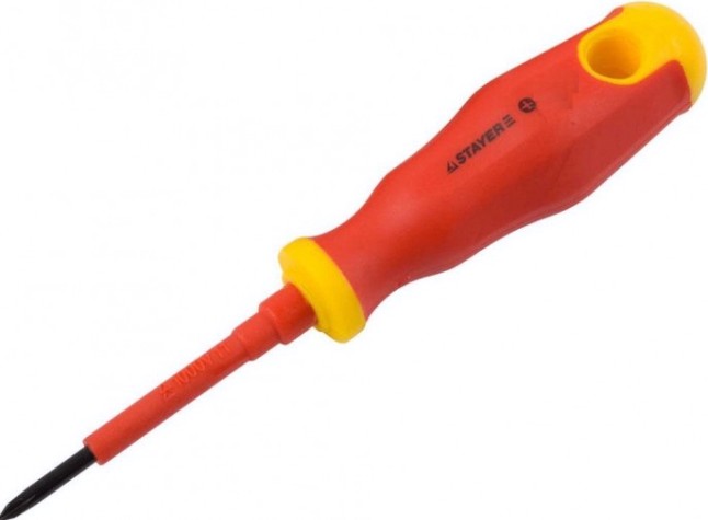 Отвертка крестовая диэлектрическая STAYER "PROFI" "ELECTRO" PH2 х 100 мм 25142-2-10 [25142-2-10]
