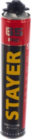 Пена монтажная STAYER PRO 65 профессиональная, всесезонная, (0,8 л.) [41137]