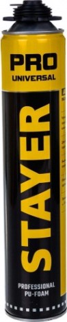 Пена монтажная STAYER PRO профессиональная, всесезонная, (0,75 л,) [41135]