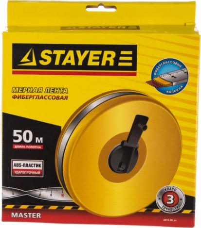 Рулетка STAYER F-50 мерная лента "master" фиберглассовое двустороннее [3415-50_z01]