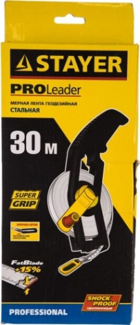 Рулетка STAYER PROLeader 30 мерная геодезийная лента "professional" 30м [2-34183-030]