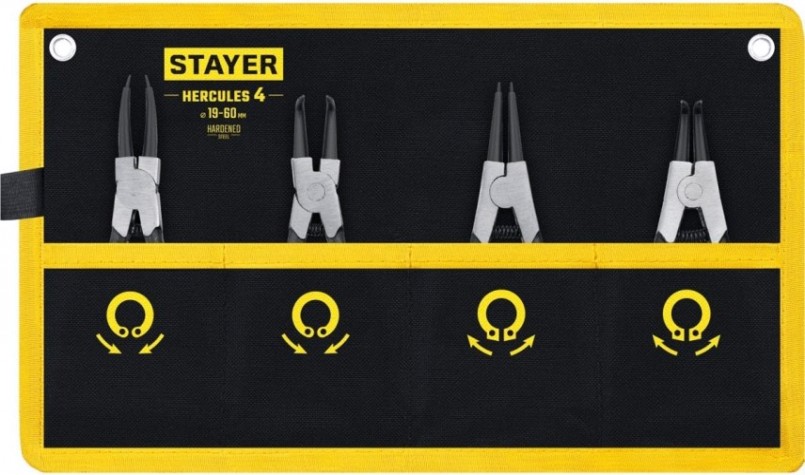 Съемник стопорных колец STAYER HERCULES-4 набор 4 шт., 160 мм [22830-H4]