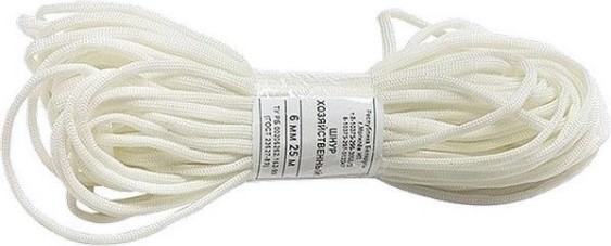 Шнур СИБРТЕХ D 6 мм, L 25 м, полиэфирный [93819]