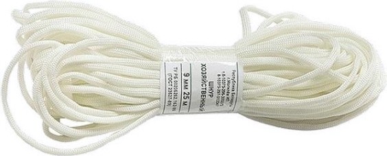 Шнур СИБРТЕХ D 9 мм, L 25 м, полиэфирный хозяйственный [93801]